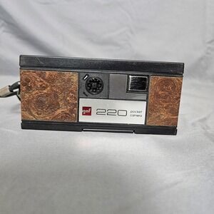 Vintage GAF 220 Pocket Camera • 1970s Instant Load 110 Film • Woodgrain Design •